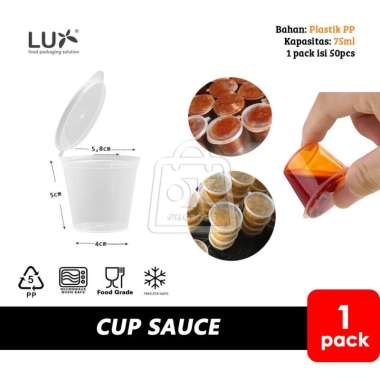 Tempat Saos Plastik Cup Sauce 75ml / Saus Sambal Container (1 pack) LUX 75ml
