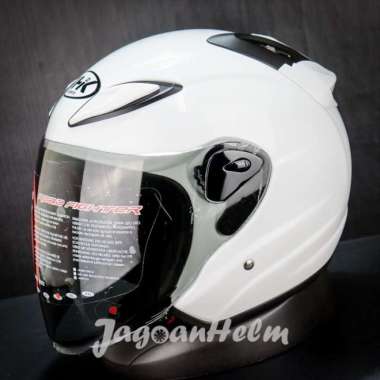NHK HELM R6 SOLID S | WHITE | R-6 SINGLE VISOR | SNI - STANDART XL