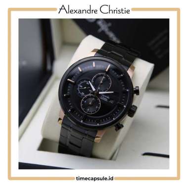 Jam Tangan Pria ALEXANDRE CHRISTIE Original AC 6323 MC BLACK ROSEGOLD