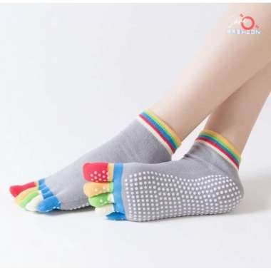 Kaos Kaki Jari Sport Wanita Katun Anti Slip Yoga Fitness JOFKK171 CF Grey