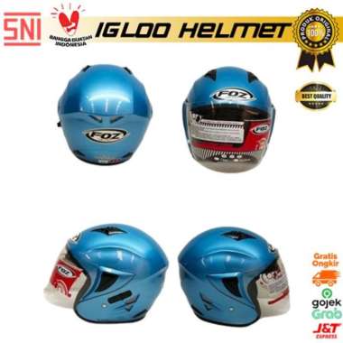 Helm Half Face FOZ Voltus Ice Blue