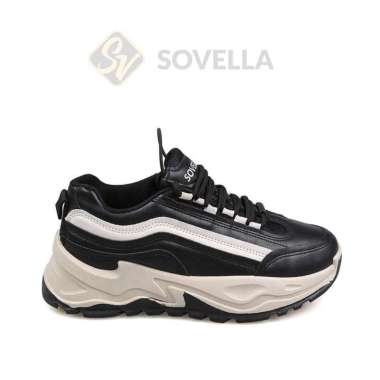 SPV X SOVELLA Kenzie Sepatu Sneakers Olahraga Sport Putih Wanita Import 39 BLACK