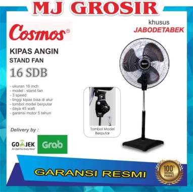 PROMO KIPAS ANGIN STAND FAN COSMOS 16 SDB STAND KIPAS ANGIN BERDIRI dus bawaan