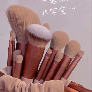 Set Kuas Make Up Brush bulu halus Dg Pouch Make Up Brush Tools Portable Isi 13Pcs WMO YUA166