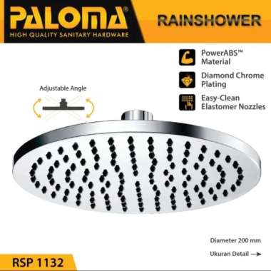 RAIN SHOWER PALOMA RSP 1132 KEPALA SHOWER MABDI 8" FULL CHROME