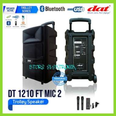 Speaker Portable DAT 12 INCH DT-1210FT Mic Wireless Handheld Multivariasi Multicolor