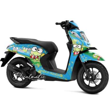 Stiker Full Body Decal Motor Honda Genio 2018 - 2023 Keroppi 1 Biru