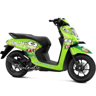 Stiker Full Body Decal Motor Honda Genio 2018 - 2023 Keroppi 1 Hijau