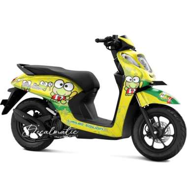 Stiker Full Body Decal Motor Honda Genio 2018 - 2023 Keroppi 1 Kuning