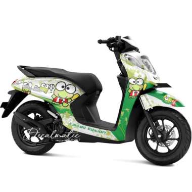 Stiker Full Body Decal Motor Honda Genio 2018 - 2023 Keroppi 1 Putih