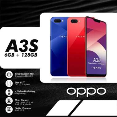 HP OPPO A3S 6/128gb 4G Smartphone Android OS BERGARANSI 1TAHUN