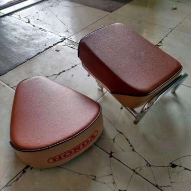 Jok Pisah Pispot C50 set Pangkon Dudukan jok Cream Coklat Multicolor