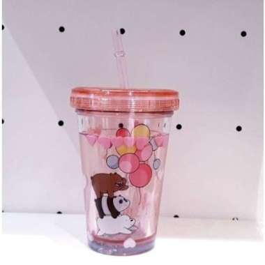 Miniso We Are Bears-Water Bottle Double Wall/Botol Minum Anak 320ml Multicolor