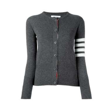 [12.12 Dealcember] Thom Browne 4-Bar Stripe Classic Cashmere Cardigan Medium Grey 40 Grey