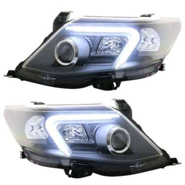 Lampu Depan Sonar Headlamp Toyota Fortuner 2011 - 2015 Black Housing