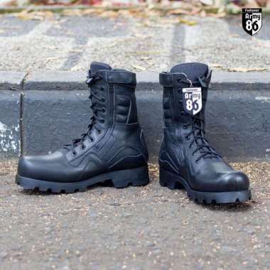 Mivaso Sepatu PDL Original TNI Polri Asli Kulit Black hawk Army 86 41 Hitam