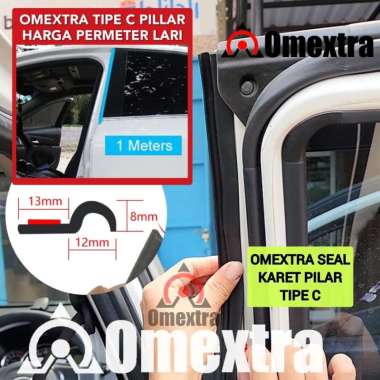 Karet Pilar Mobil Omextra Sealing Pillar Strip Karet Pilar pintu mobil TIPE C