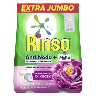 Promo Harga Rinso Anti Noda Deterjen Bubuk + Molto Purple Perfume Essence 1800 gr - Blibli