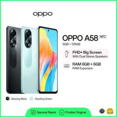 OPPO A58 RAM 6/128GB NEW 2023 GARANSI RESMI green