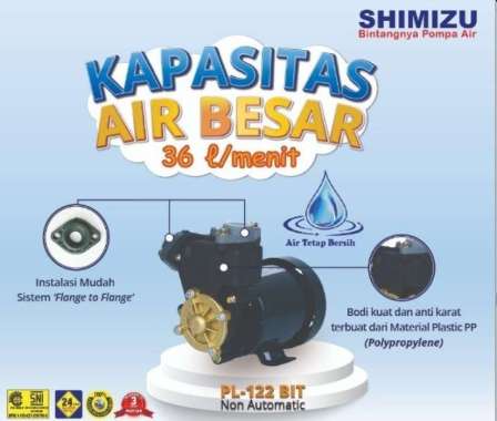 Pompa Air Shimizu PL-122 BIT Non Otomatis Anti Karat