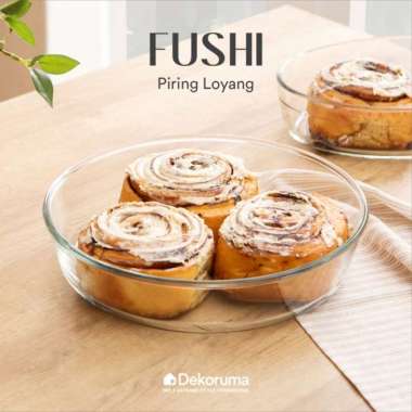 Dekoruma FUSHI Piring Oven / Piring Saji dari Kaca Round 2,1 L