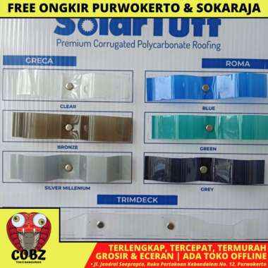 0.8 MM X 84 CM X 6 M /SOLARTUFF TRIMDEK SPANDEK ATAP GELOMBANG BESAR