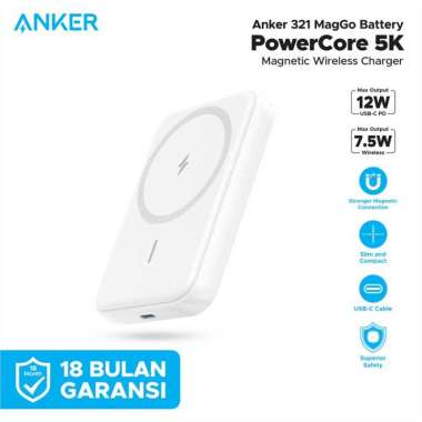 Powerbank Anker 321 MagGo Powercore Magnetic 5k Putih