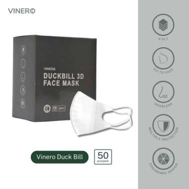 VINERO MASKER DUCKBILL 4PLY PROTECTION FACE MASK EARLOOP 50PCS - FIXMARKET