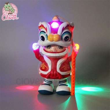 CUTE BOY BARONGSAI DANCING boneka imlek sincia barong liong joget dance topeng anak lucu lampu led n