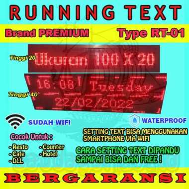 RUNNING TEXT / MOVING SIGN / LED / ADVERTISING / MODUL 68x20 Merah