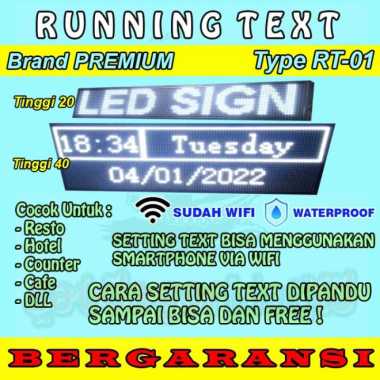 RUNNING TEXT / MOVING SIGN / LED / ADVERTISING / MODUL 68 x 40 Putih