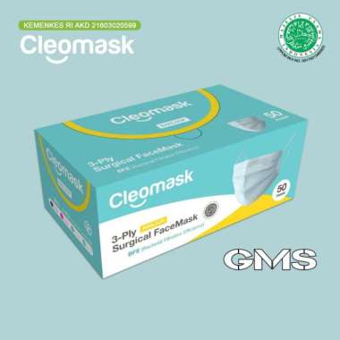 Masker Medis Cleomask Per Box isi 50 Pcs / Surgical Face Mask Cleomask Hijau