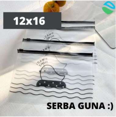Cepuk Tempat Pensil Pouch Make Up Wanita Kecil Aesthetic Transparan Zipper Lock Burung Lucu Serba