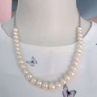 Kalung Panjang 45cm Mutiara Air Tawar Mutiara Asli
