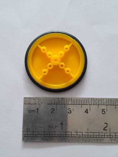 RODA BAN KUNING TIPIS MOBIL RC UNTUK DINAMO GEARBOX KUNING