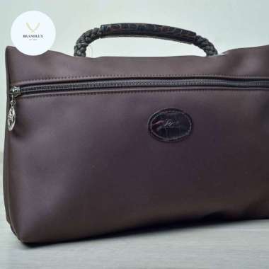 Longchamp Pouch Planetes Top Handle Large - 100% Authentic Brown