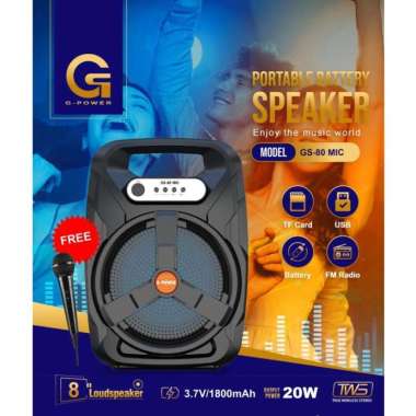 Speaker Bluetooth With Mic Karaoke G-Power GS-80