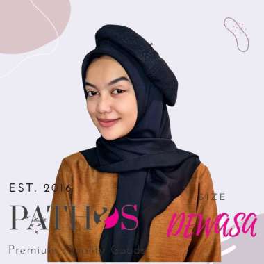 VERISH Pathos Topi Baret Sutradara Brukat Pria Wanita Unisex Dewasa Hitam