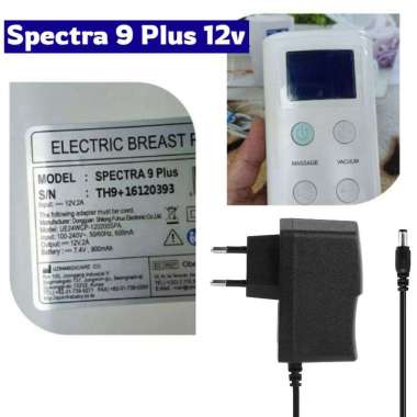 Adaptor Charger Spectra 9+ plus M1 M2 New S1 S2 Pompa Asi Breast Pump 9 9+ 12v