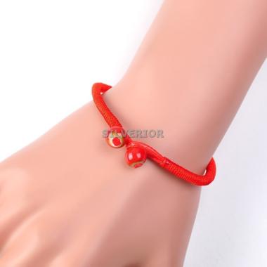 Gelang Tangan Benang Tali Merah Keberuntungan Manik Delima