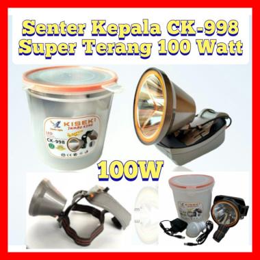 Senter Kepala Kiseki CK-998 Super Terang 100W Bonus Bohlam LED Putih