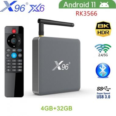 X96 X6 - Android 11 Smart TV Box 8K UHD - RAM 4GB ROM 32GB