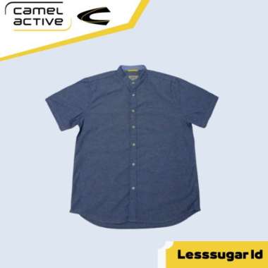 Baju Koko CAMEL ACTIVE Kerah Shanghai Warna Navy Bahan Katun XXL
