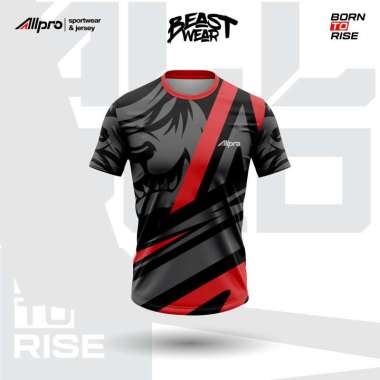 ALLPRO Kaos Sport Jersey PingPong Badminton Seri Beast BLACK RED XXXL