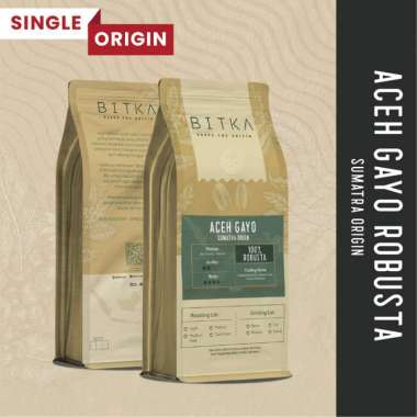 BITKA Aceh Gayo Robusta | Single Origin Coffee | Biji Kopi Robusta - 250 gram, Biji Kopi Machiato 50