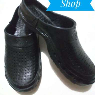 Sepatu Karet Pria / Sepatu Sandal Karet Pria Sendal Unisex Hitam - 40