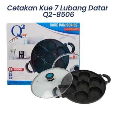 Cetakan Kue Lumpur Q2 8506 Wajan 7 Lubang Datar Anti Lengket