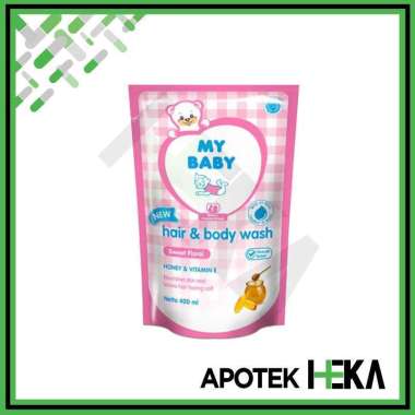 My Baby Hair & Body Wash - Sweet Floral Pink Sabun Sampo Bayi Refill 400 ml