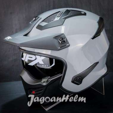 JPX HELM MX726R SOLID | DARK GREY GLOSS | MX726 R CROSSOVER MX 726R L