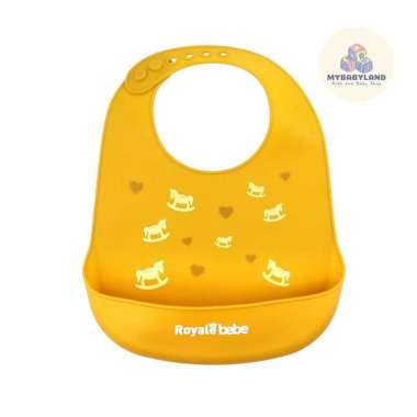 Royale Bebe Bib Bayi / Celemek Bayi - Baby Silicone Bibs RoyaleBebe Pony Kuning